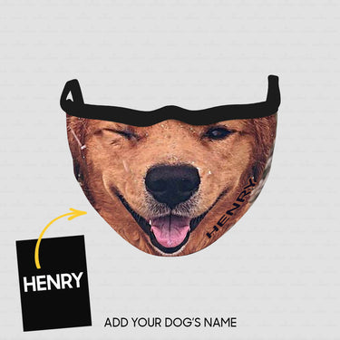 Personalized Dog Gift Idea - Brown Golden With Small Eyes For Dog Lovers - Cloth Mask